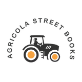 Logo of Agricola Street Books with a tractor and person icon on a white background