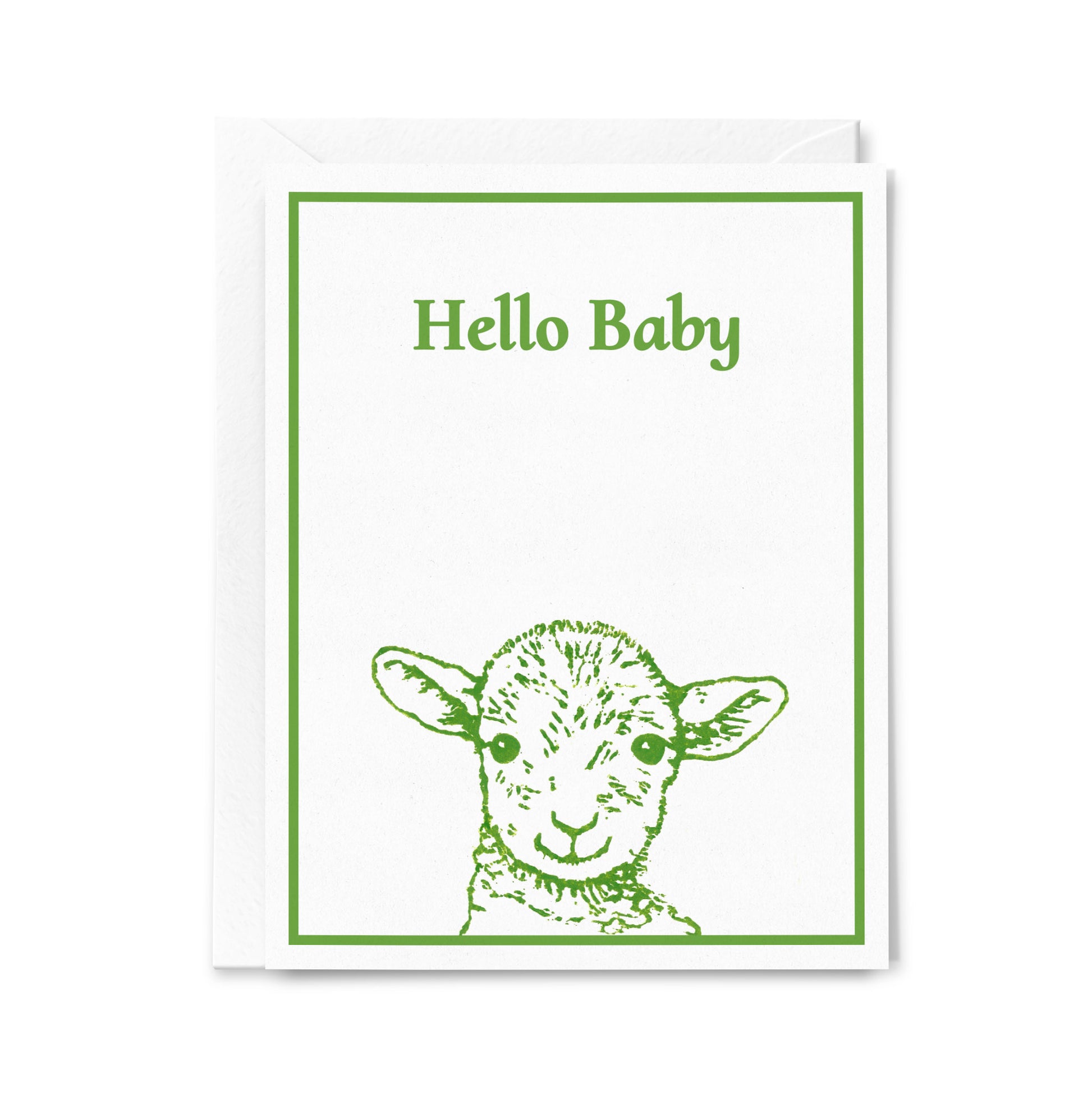 Hello Baby Lamb | Linocut Baby Card