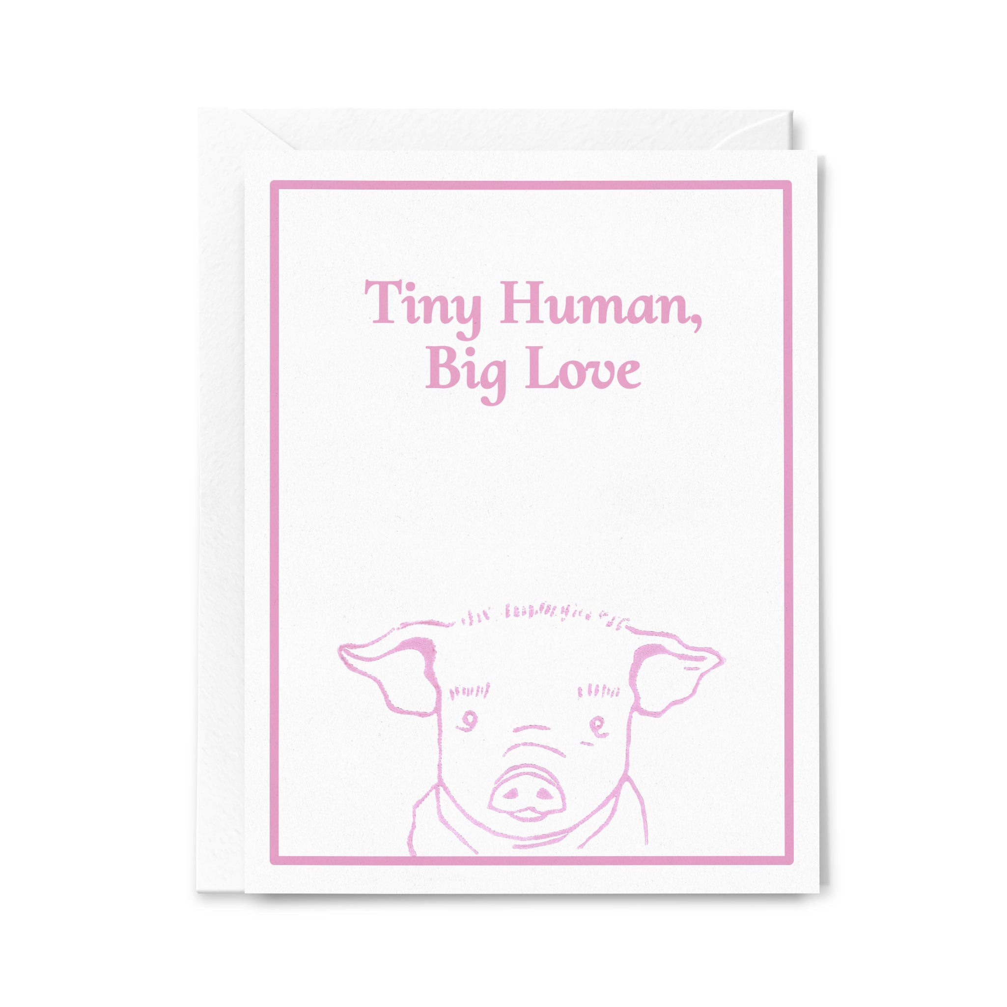 Tiny Human, Big Love | Linocut Baby Card