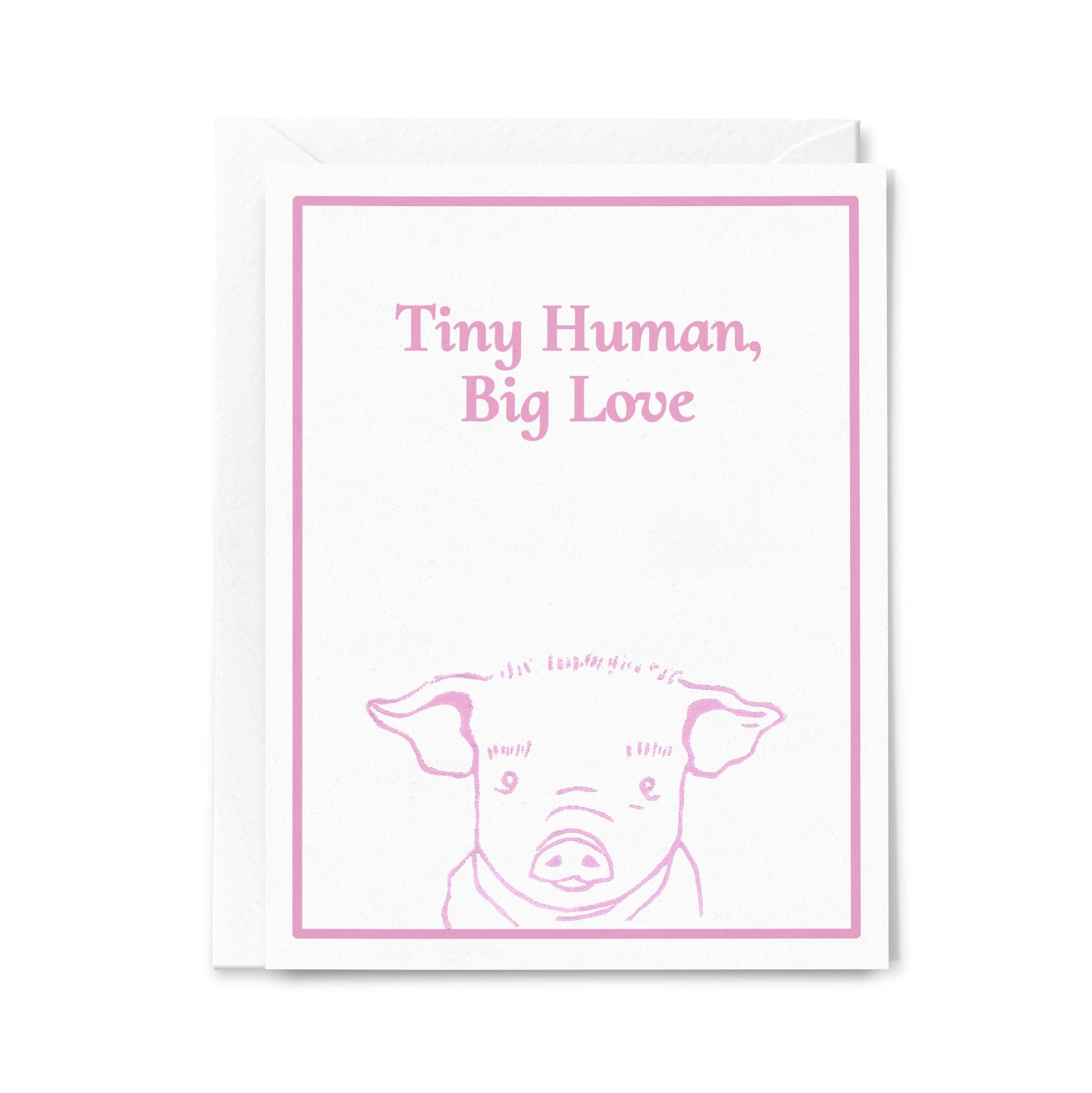 Tiny Human, Big Love | Linocut Baby Card
