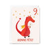 Greeting card with a red dragon illustration and 'Bonne Fète!' text on a white background