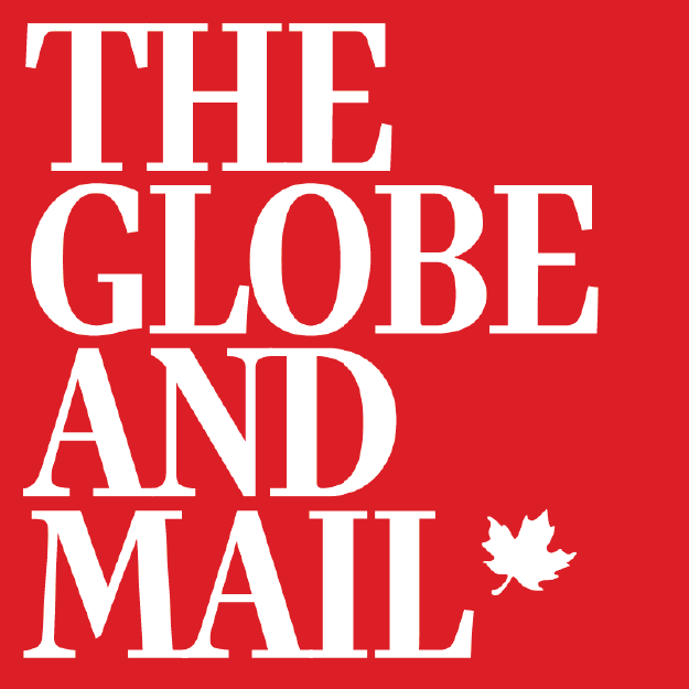 The Globe and Mail logo with a white text on a red background
