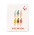 Birthday card with colorful ice cream cones and 'Happy Birthday' text on a white background