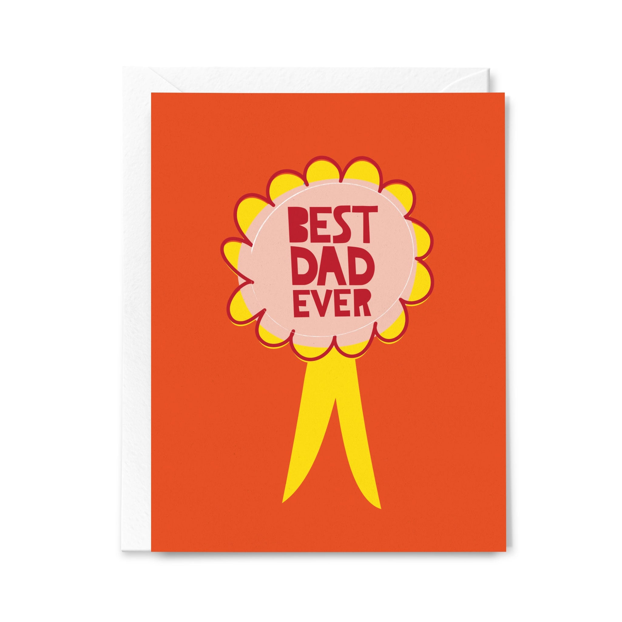 Greeting card with 'Best Dad Ever' design on an orange background