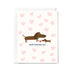 Greeting card with cartoon dogs and 'Happy Mother's Day' text on a white background with pink flower pattern