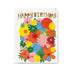 Colorful birthday card with flowers and 'Happy Birthday' text on a white background