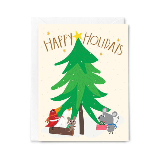 Happy Holidays Woodland Gift Exchange