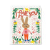 Card with a rabbit illustration and 'I love you' text on a white background