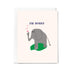 Greeting card with an elephant and 'I'm sorry' text on a white background