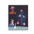 Christmas card with cartoon animals around a decorated tree and 'Joy to the World' text.