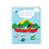 Greeting card with cartoon dogs in a red canoe and text 'Life's better with you in it' on a blue background.