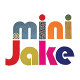 Colorful text logo with 'mini Jake' on a white background