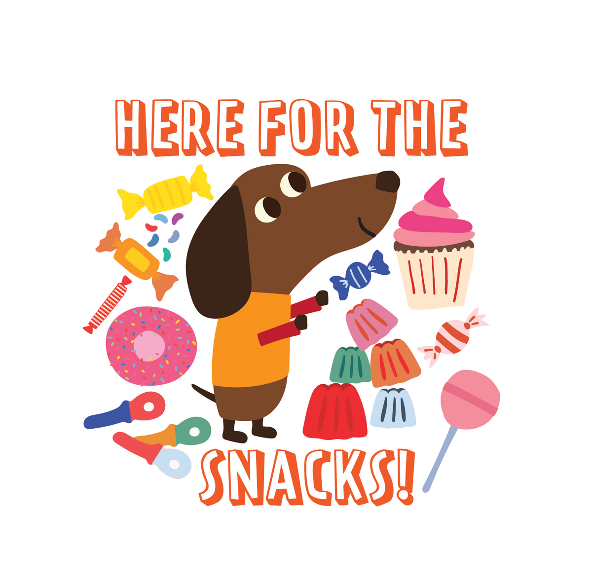 Here for the Snacks Die-cut Sticker