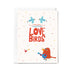 Greeting card with cartoon birds and 'Congratulations Love Birds' text on a white background