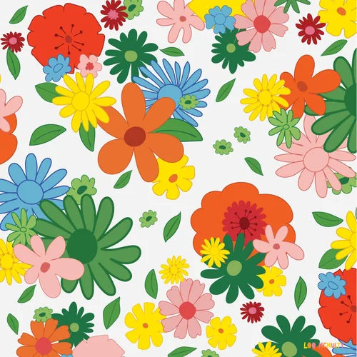 Colorful floral pattern on a white background